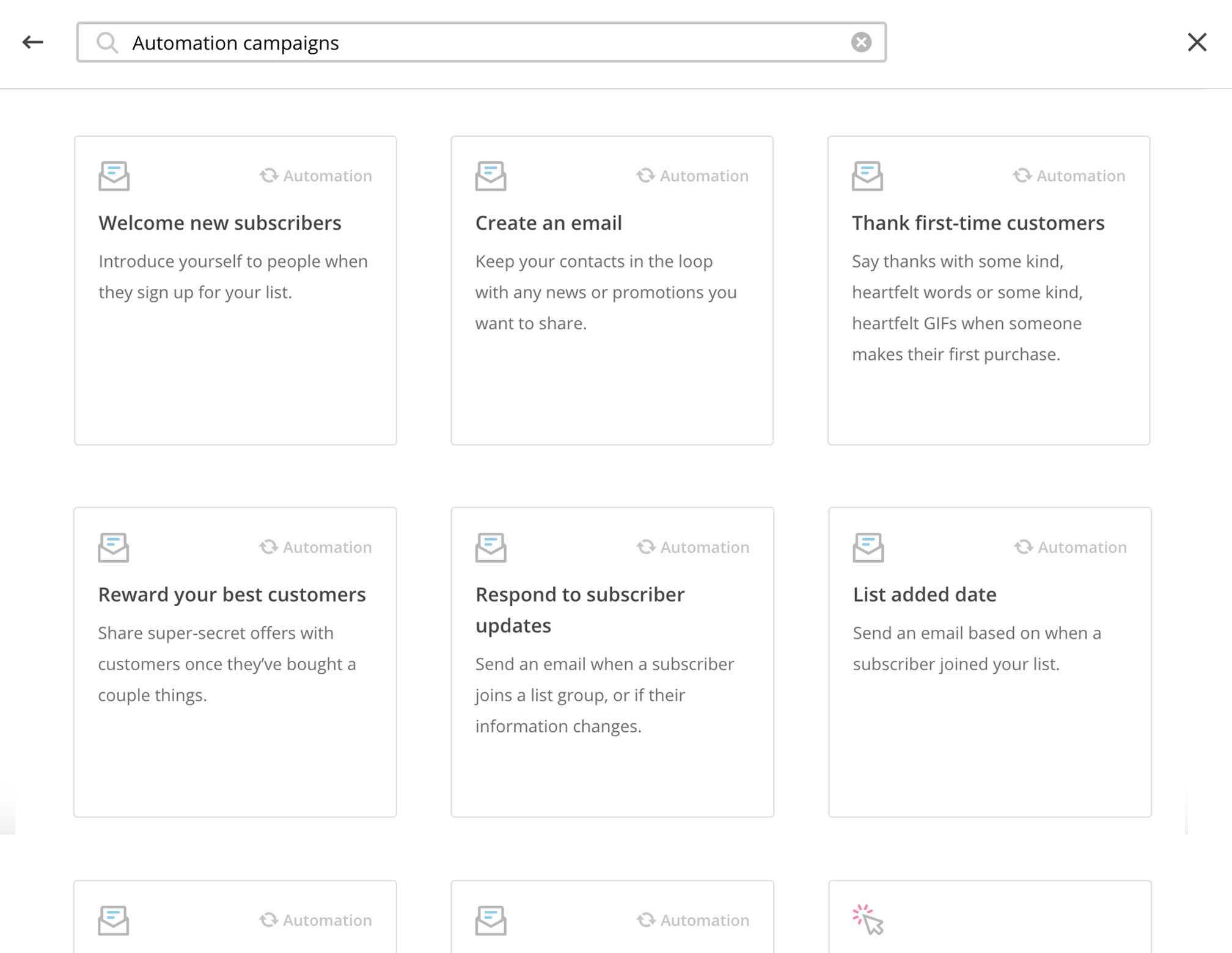MailChimp screenshot